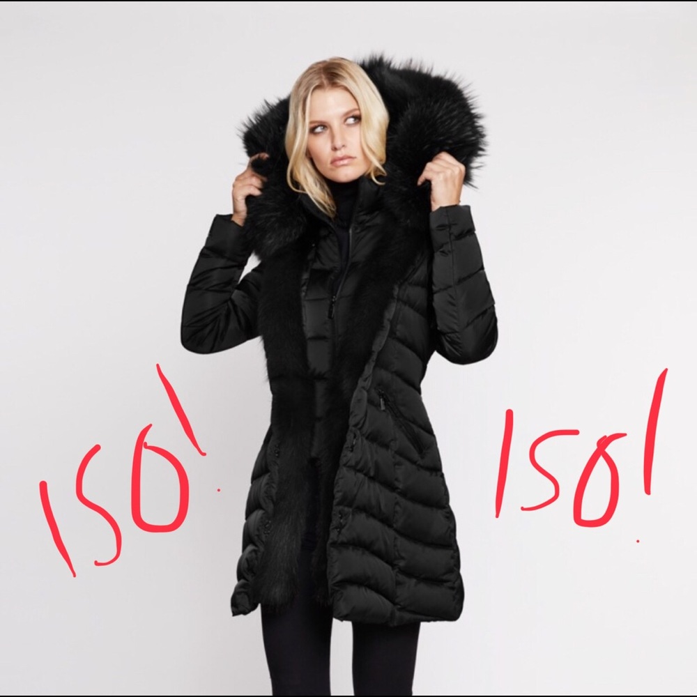 ISO: Dawn Levy jetsetter long black puffer coat
